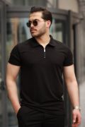 Erkek Yakalı Fermuarlı T-shirt şort Ikili Takım resmi